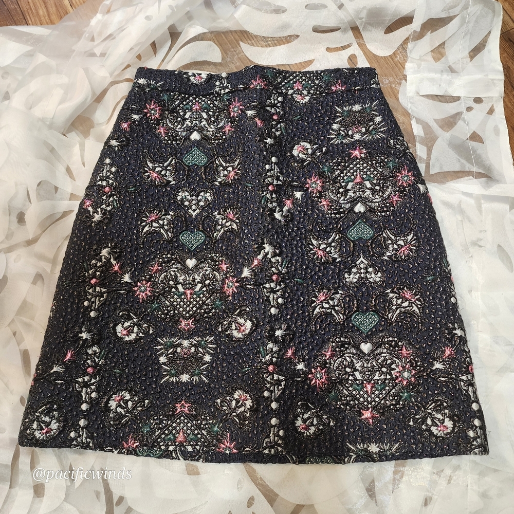 MSGM TEXTURED JAQUARD & FILAMENT (SHINY) THREAD MINI SKIRT XS - Picture 10 of 14